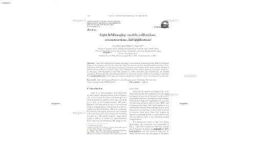 Light field imaging: models, calibrations, reconstructions, and applications